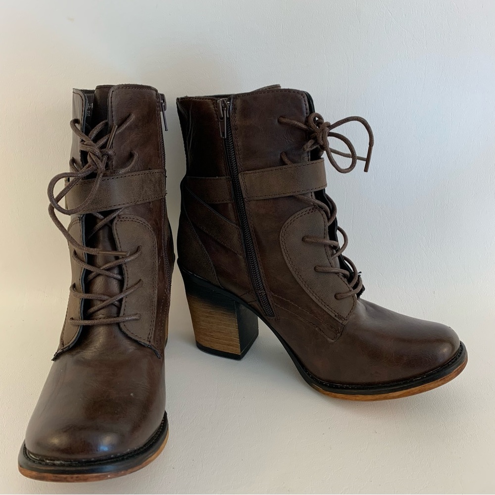 Pierre Dumas Ravenna Brown Vegan Leather Boots - Picture 4 of 6
